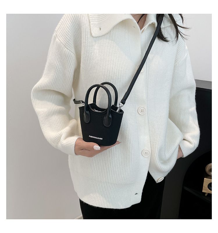 Borsa a secchiello da donna, alla moda, con tracolla monospalla, stile Candy Lover, con rossetto, da portare a spalla, rossa_voghion.com