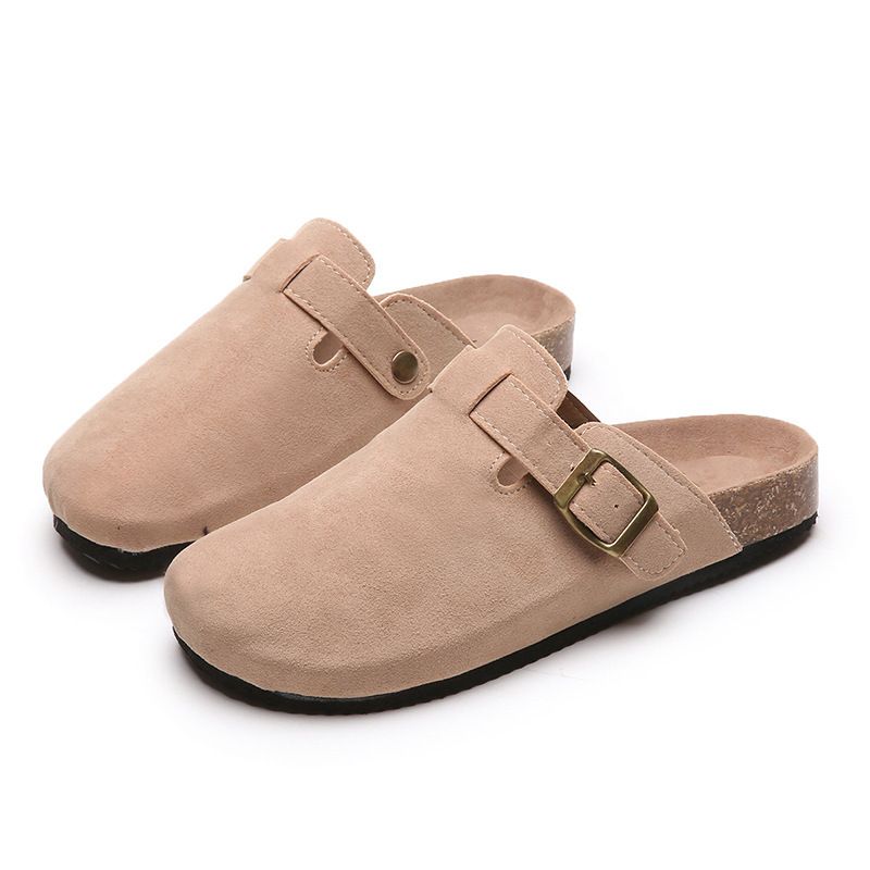 Baotou Frauen Liebhaber Kork Große Caligae Casual Halb Hausschuhe Faule Schuhe Mode_voghion.com
