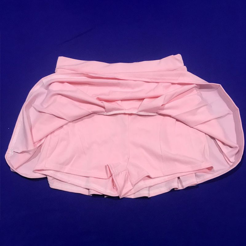 Damenmode lässig sexy einfarbig plissierte Taille schlanke Weste Culottes Sport zweiteiliges Set_voghion.com