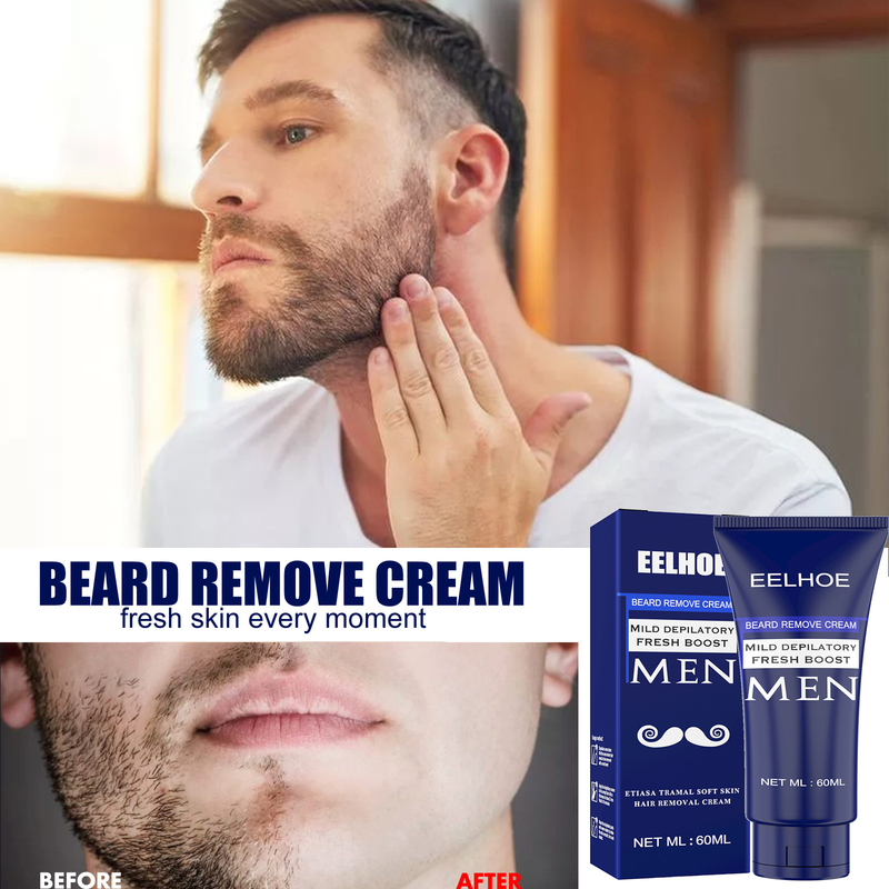 EELHOE Herren Gesichts-Bartcreme, Instrument zur Haarentfernung, Honigwachs_voghion.com