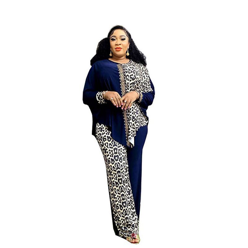 2024 Noutate În Seturi Africane Asortate Pentru Femei Elegant Lady Seară Leopard Îmbrăcăminte Plus Size Dashiki Top și Pantaloni Costume_voghion.com