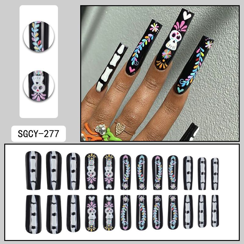 Unghie finte lunghe e pieghevoli - Eleganti unghie finte estive con colla e cuscinetti in gel, stile dolce, oltre 50 colori, unghie finte riutilizzabili per le donne_voghion.com