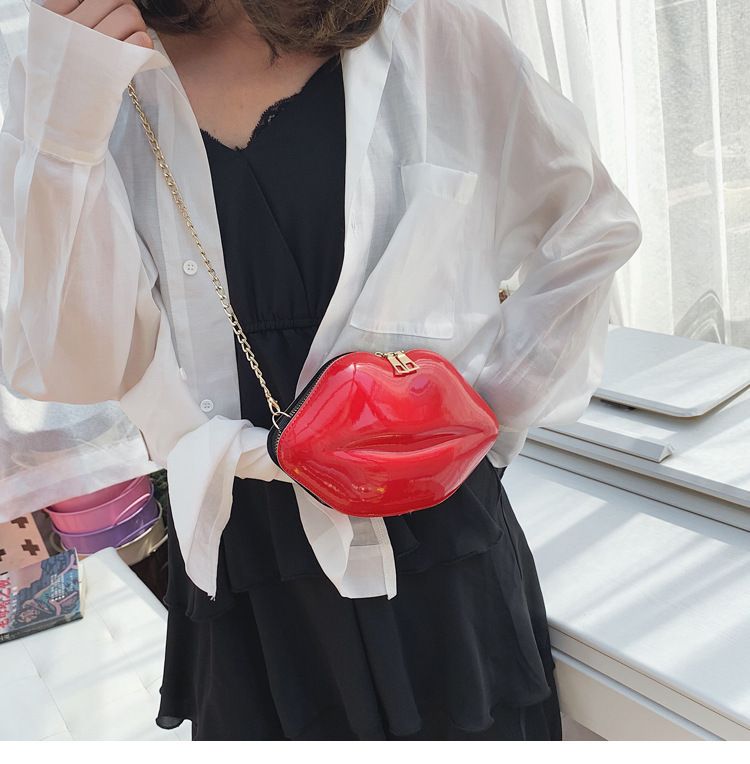 2021 Sommer neue Lippen Mini Make-up kleine Tasche Mode Candy Schulter Umhängetasche Kette Tasche Damentasche_voghion.com