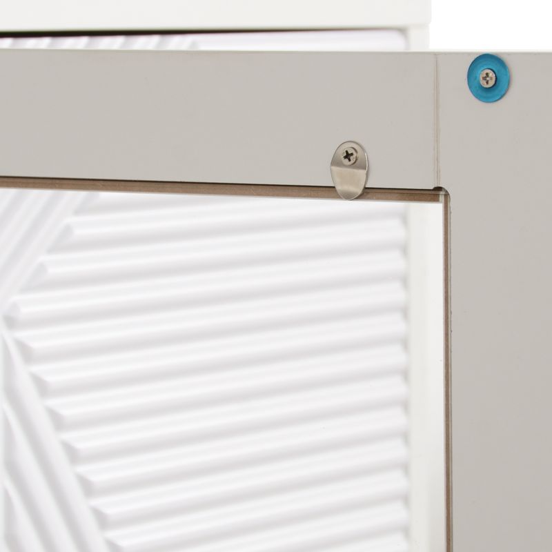 Kommode Weiß 120x79,5cm con 3 tazas, metal y vidrio_voghion.com