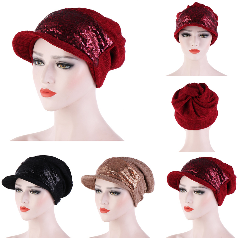 empty top pullover hat, ponytail bag cap, sequined turban hat, breathable and versatile, version, trendy _voghion.com