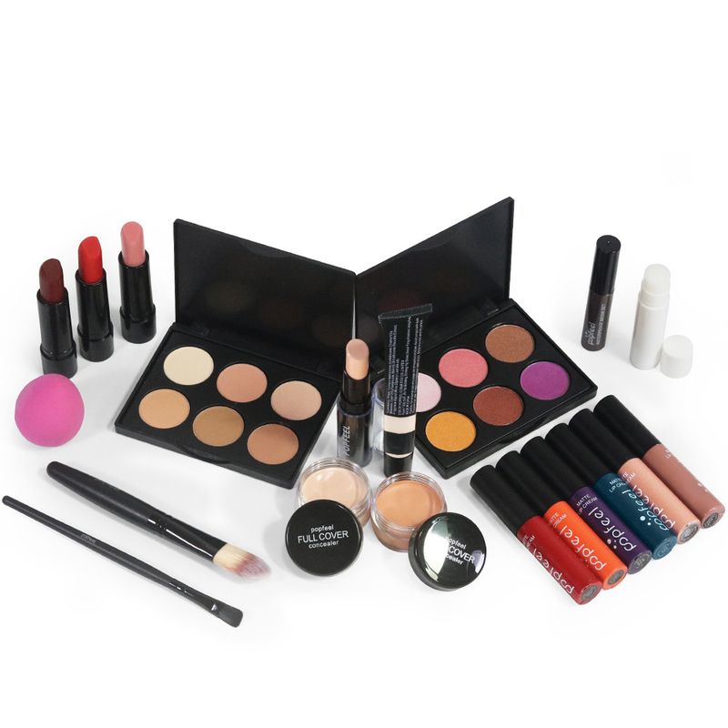 Set di trucco POPFEEL da 20 pezzi, set completo per trucco per principianti, studentesse, feste, luce naturale, distribuzione del trucco_voghion.com