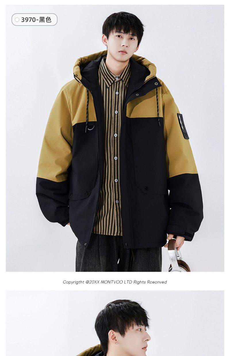 Giacca invernale da uomo Three Proof Down Jacket, nuova, spessa, leggera, calda, da sci all'aperto, alla moda_voghion.com