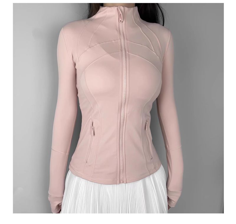 Women's Activewear Outerwear Women's Jacket, Elastic Slim Fit, Zipper, Autumn/Winter Sports Fitness Long Sleeved Jacket Top_voghion.com