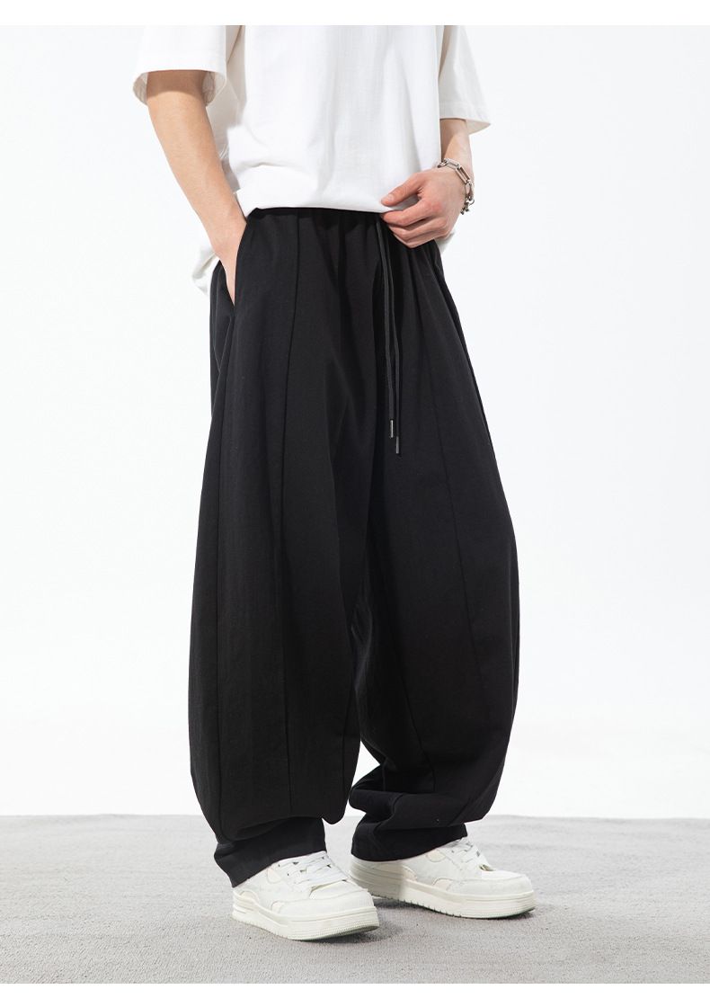 Men's Clothing Men's Spring And Summer New Loose Drape Slightly Tapered Bloomers Split Designtrousers_voghion.com