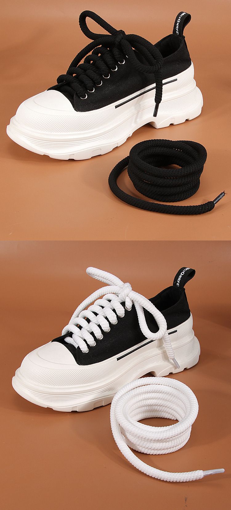 Round Braided Exaggerated Shape Bread Shoes 10mm Thick Shoelaces Butter Bread Shoelaces 1cm Width Bread Shoes_voghion.com