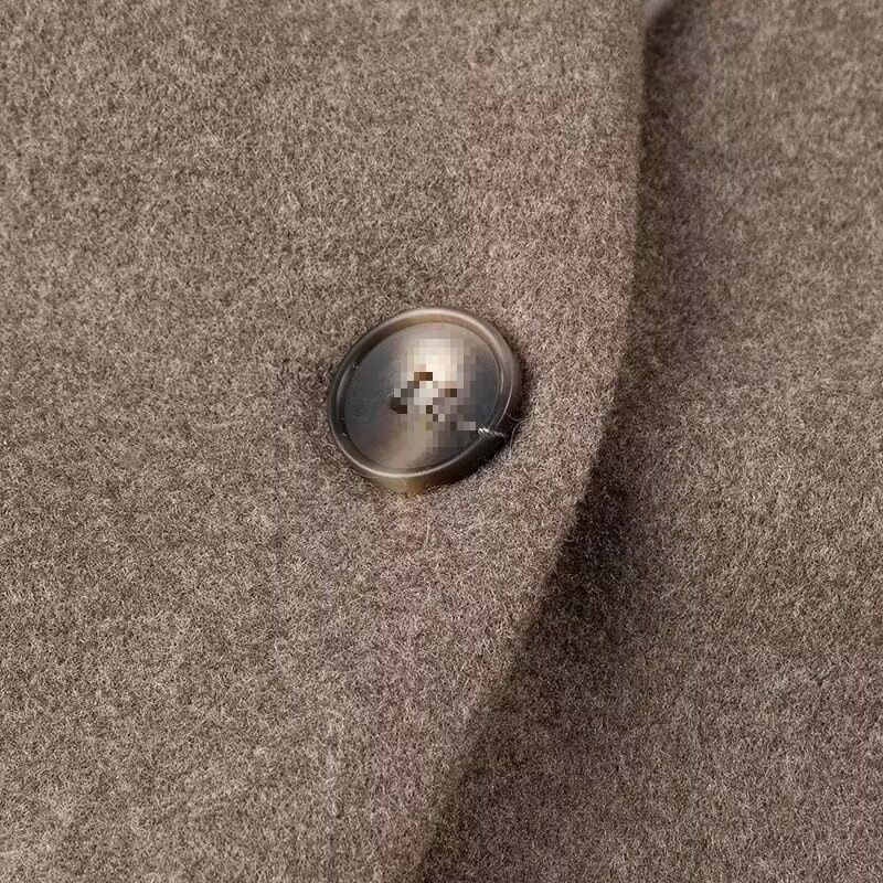 Damenbekleidung 2024 Herbst und Winter neuer Street Fashion V-Ausschnitt Top Wollmantel_voghion.com