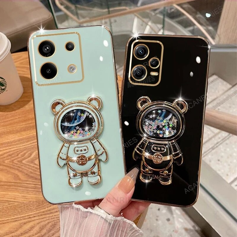 Note13 Glitter Quicksand Holder Plating Case On For Xiaomi Redmi Note 13 Pro 4g 5g 13pro 12pro Plus 11s 10s Silicone_voghion.com