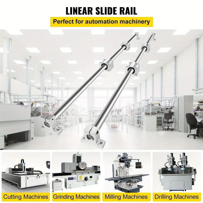 Linear Guide Rail Set, SFC20 1000mm, 2 PCS 39.4 In/1000 Mm SFC20 Guide Rails 4 PCS SC20 Slide Blocks 4 PCS Rail Supports, Linear Rails And Bearings Kit For Automated Machines CNC DIY Project_voghion.com