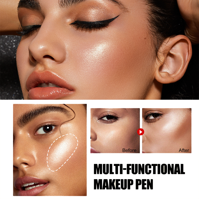 Aplicador de contorno de iluminador líquido multiuso natural macio hidratante cremoso blush líquido para rosto che_voghion.com
