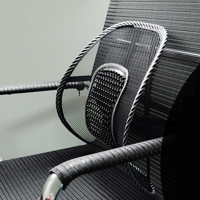 Sedile da ufficio, sedia comoda, supporto massaggiante, cuscino ventilato, schienale in rete nera, cuscino lombare per auto_voghion.com