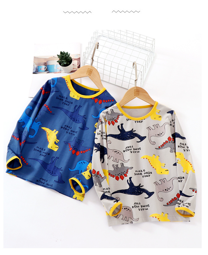 Pijamas para niños Ropa para el hogar Clase A Algodón puro Primavera Bebé Long Johns Conjunto de ropa interior para niños_voghion.com