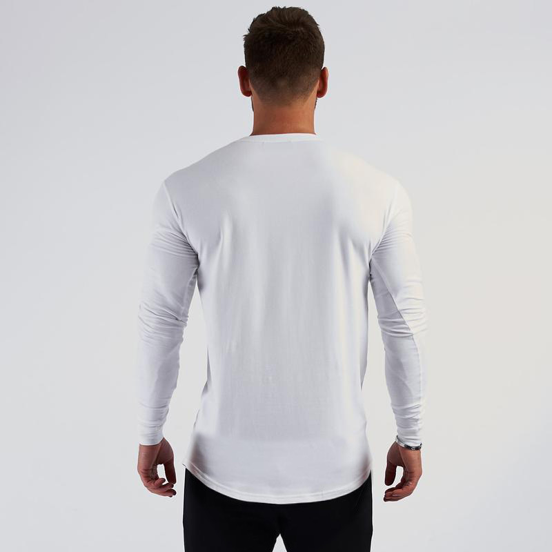 Camicia base tendenza da uomo a maniche lunghe sportiva slim in puro cotone traspirante con fondo tondo_voghion.com