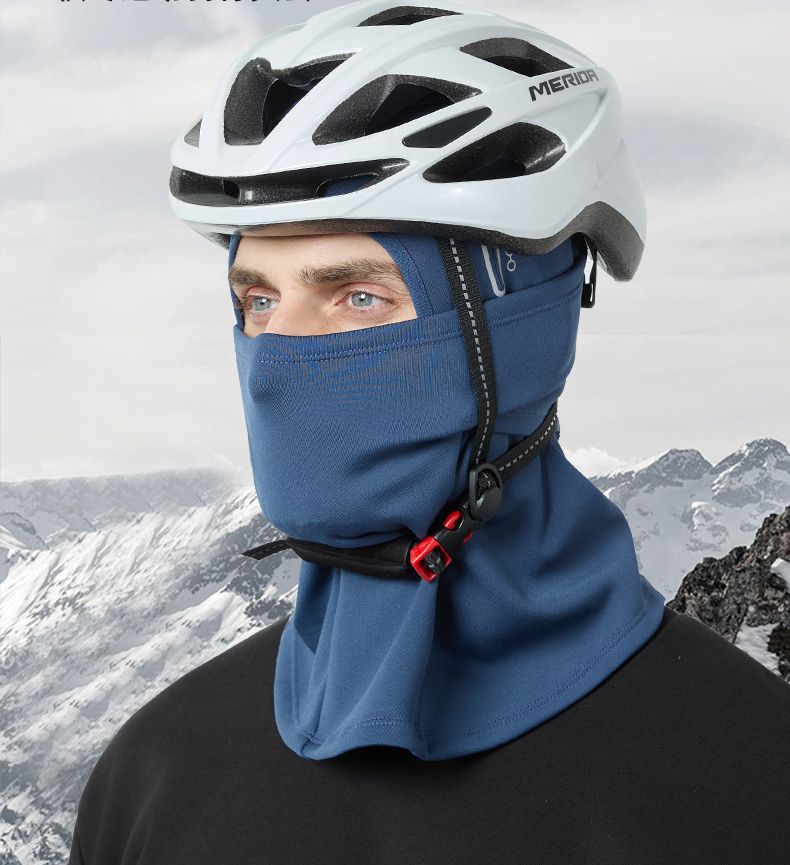 Passamontagna termico antivento, antivento, con fodera in pile, per uomo e donna, per ciclismo all'aperto_voghion.com