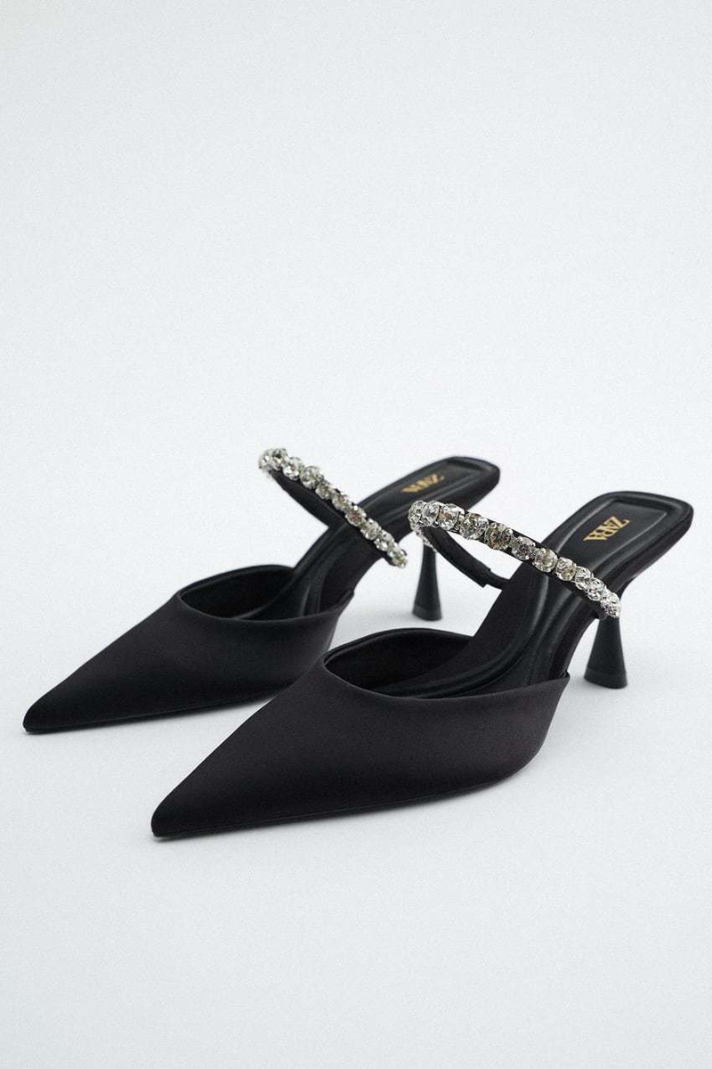 Sommer Neue Große Größe Außenhandel Frauen S Schuhe Casual Strass Spitz Baotou Stiletto Hochhackige Hausschuhe_voghion.com