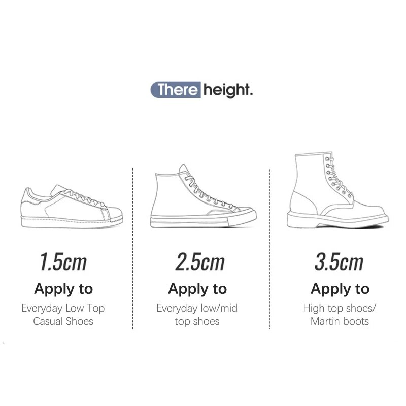 1 Pair Height Increase Insoles For Men Women Shoes Flat Feet Arch Support Orthopedic Sneakers Heel Lift Boost Shoe Pads_voghion.com
