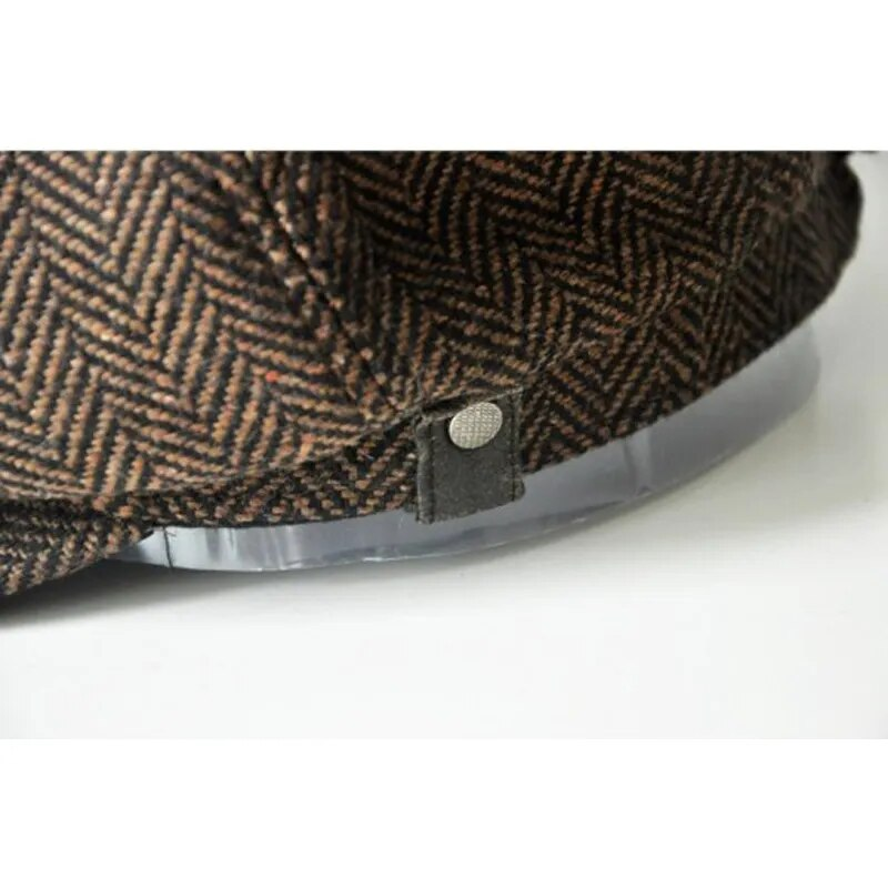 Retro-Baskenmütze aus britischer Wollmischung, Vintage-Stil, Herringbone-Tweed, für Herren, lässig, Newsboy-Mütze, flache Kappe_voghion.com