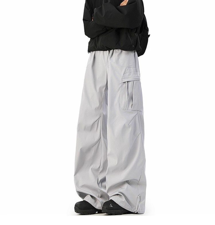 001 Outdoor Functional Cargo Men Autumn American High Street Pleated Paratrooper Trendy Brand Wide-Leg Workwear Casual Long_voghion.com