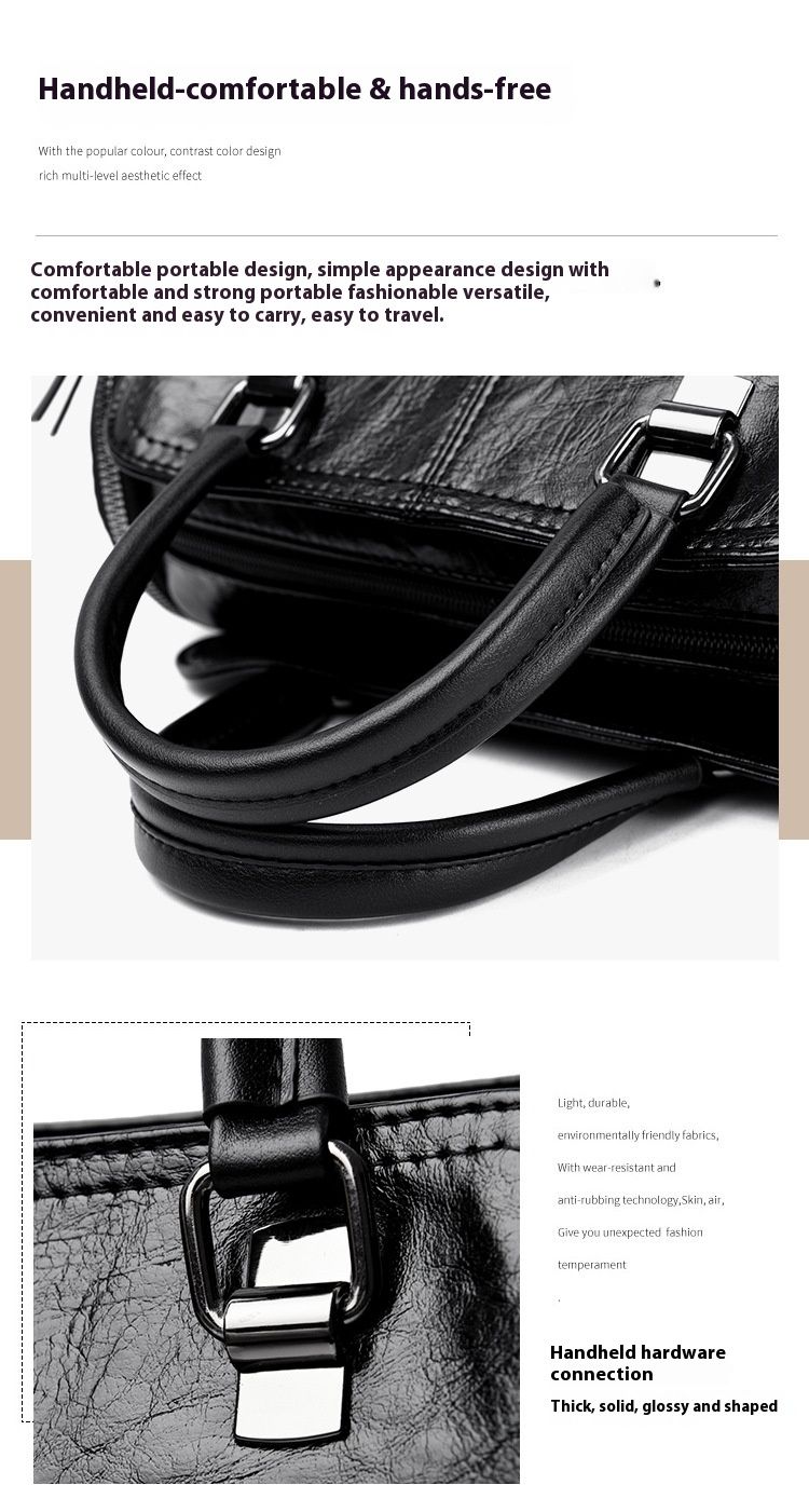 Women's Bag New Fashion Retro Versatile Contrasting Color Boston Pillow Bag Soft Leather Hand-held Large Capacity Mother Bag_voghion.com