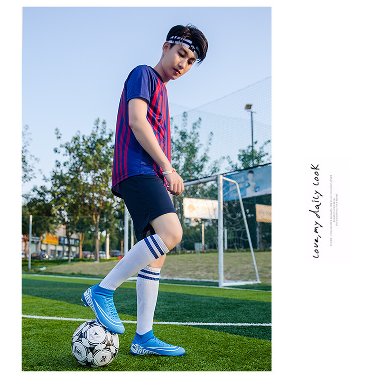 ShoeGlobe Cross-Border Couple Style High-Top Fußballschuhe für Herren, Damen und Kinder mit TF-Stollen für Kunstrasen und Wettkämpfe_voghion.com