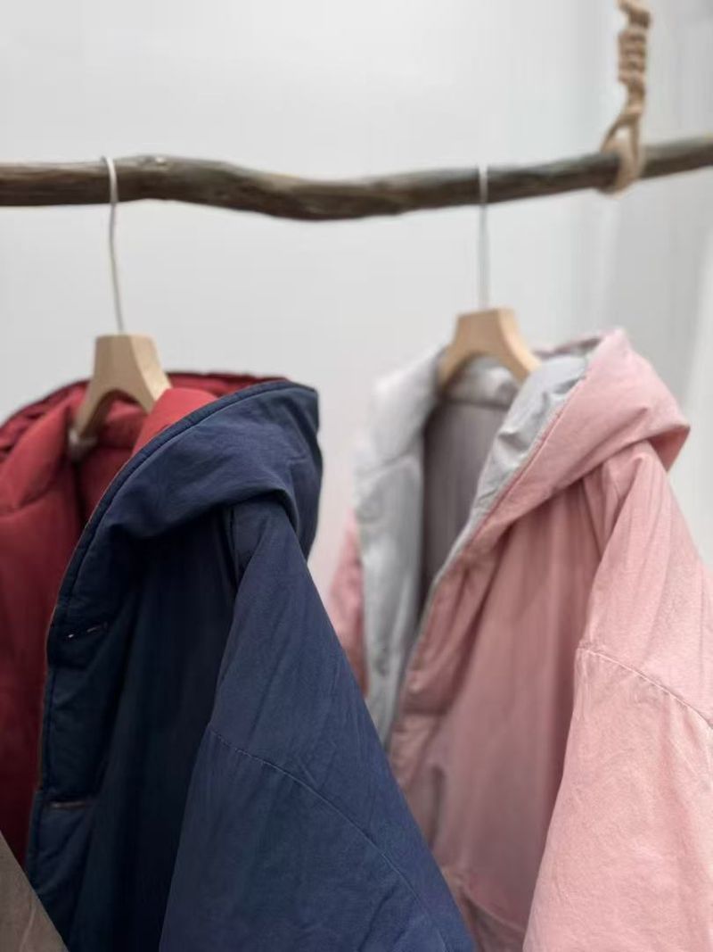 Giacca con cappuccio reversibile lavata in sabbia, versatile, calda, in cotone, per donna, versione coreana invernale 2025, taglie forti_voghion.com