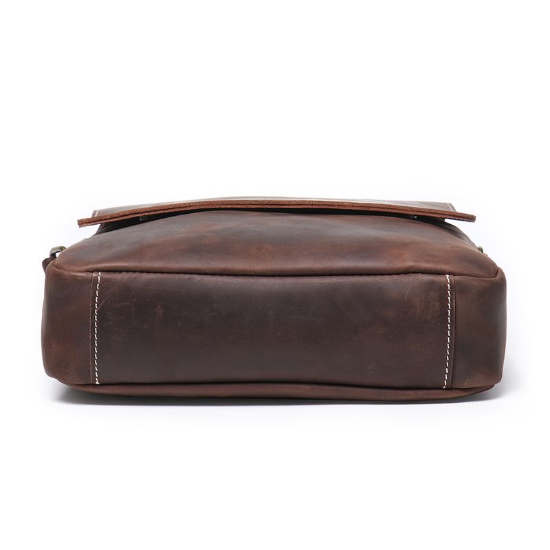 Neue handgefertigte Umhängetasche aus Leder für Herren, Umhängetasche, Crazy Horse Leder, Retro-Mode, Rindsleder, iPad-Tasche_voghion.com