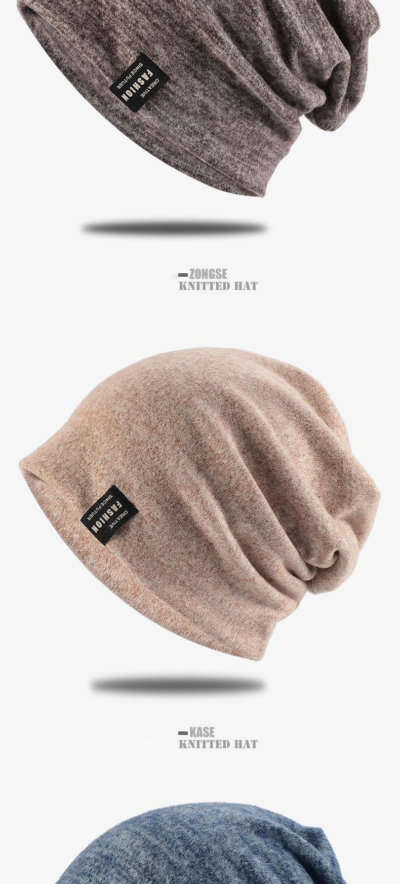 New Autumn and Winter Warm Knitted Solid Color Versatile Woolen Hot Selling Men's Headband Korean Edition Hat Women's_voghion.com