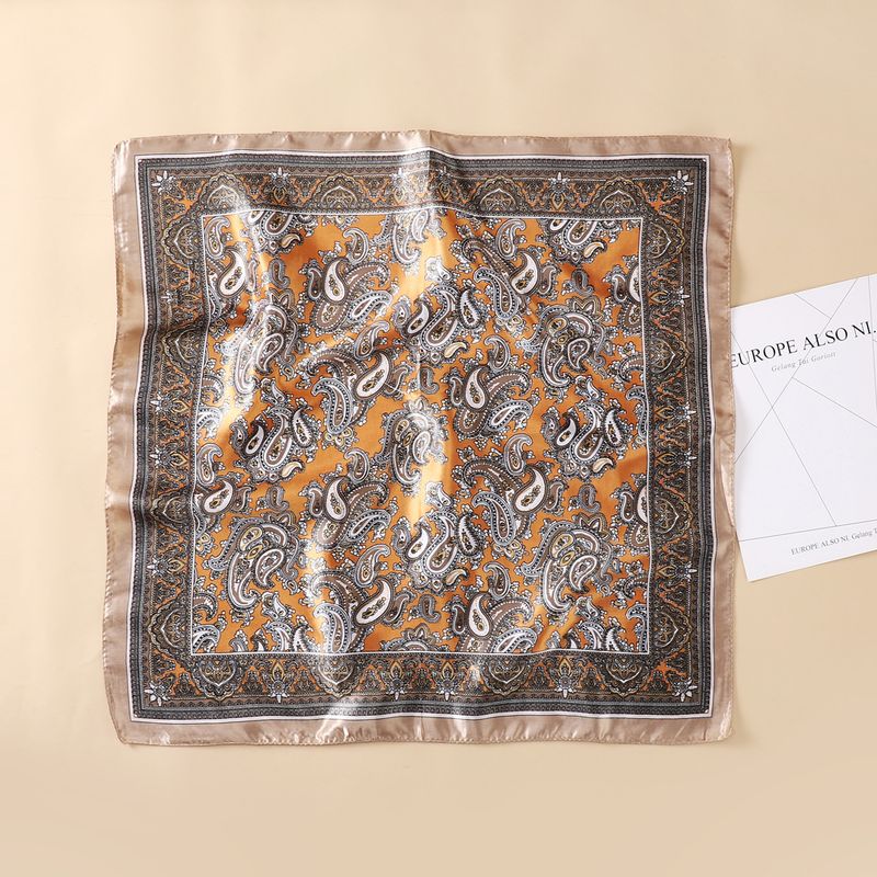 60cm Silk-Like Square Scarf Flight Attendant Style Neck Scarf Elegant Uniform Accessory Handbag Tie_voghion.com