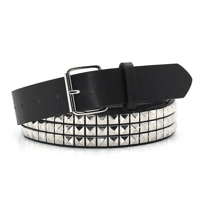 HOT Fashion Rivet Men&Women's Studded Belt Punk Rock With Pin Buckle Waistband_voghion.com