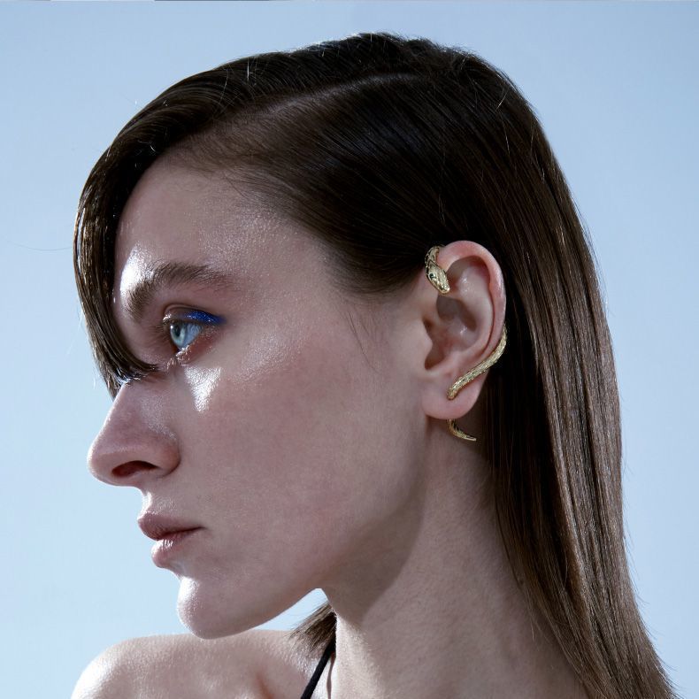 KANSAI Nuovo gancio per orecchio a forma di serpente, moda, personalità, design unico per donne, orecchini di alta gamma per uomini alla moda_voghion.com