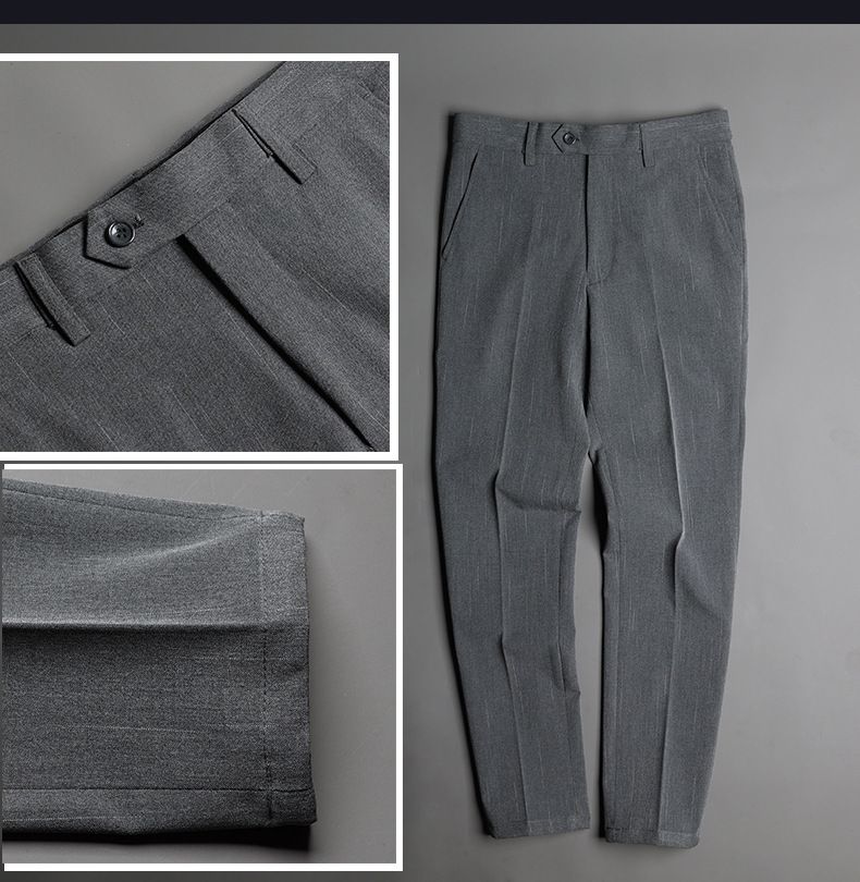 Men's Slim Fit Dress Pants For Business Casual - Wrinkle-Free & Stretchable Polyester Blend Trousers With Comfortable Tailored Fit_voghion.com
