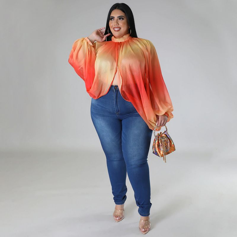 Damen-Oberteil in Übergröße, Übergröße, Damenbekleidung, Rundhalsausschnitt, offener Rücken, Chiffon-Schnüroberteil für Damen_voghion.com