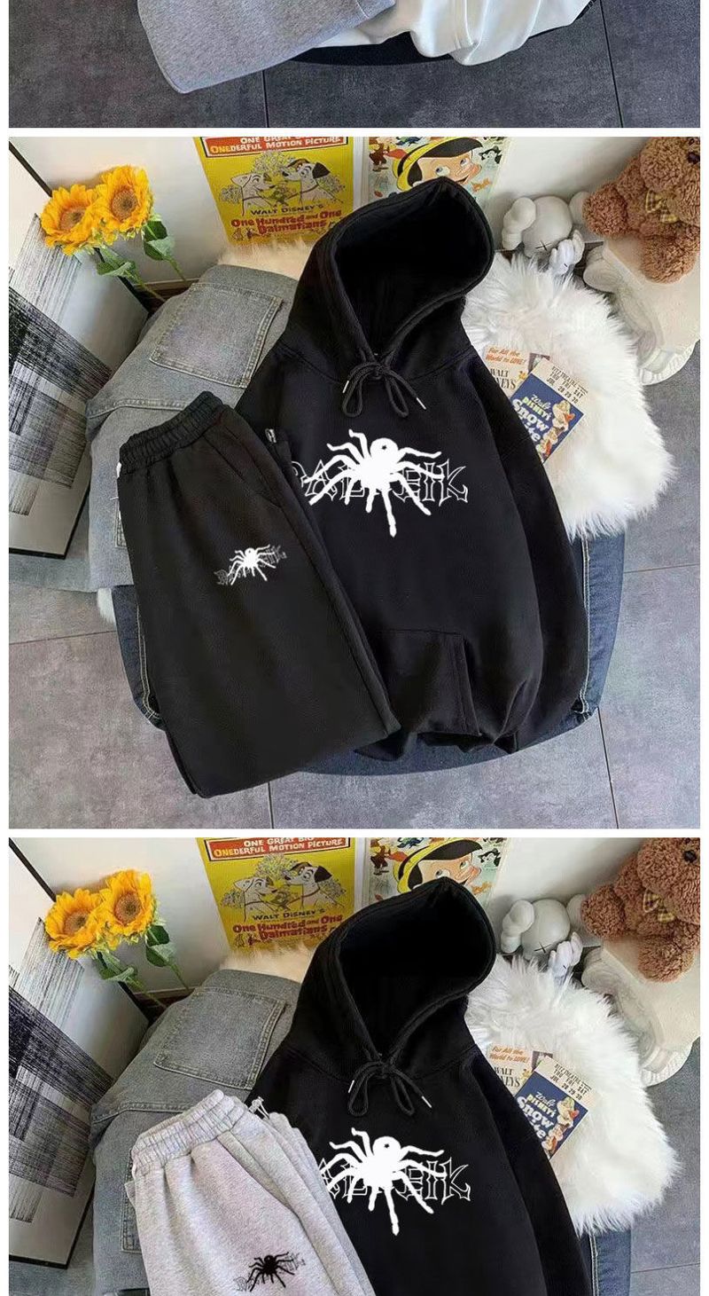 Completo da uomo con felpa con cappuccio e pantaloni da jogging ispirato a Spider-Man – Streetwear grafico (nero/grigio/blu, M-5XL)_voghion.com