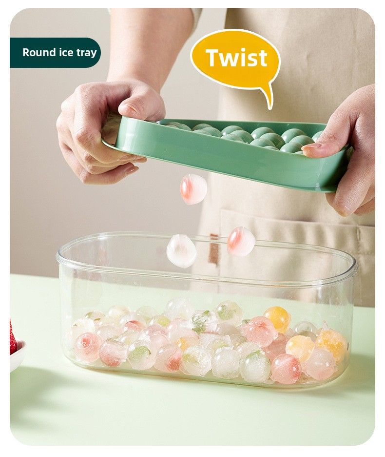 Ice Grid Ice Cube Mould Press Silicone Ice Grid Ice Hockey Plastic Portable Large Capacity Refrigerator Frozen Ice Cube Box Ice Box_voghion.com