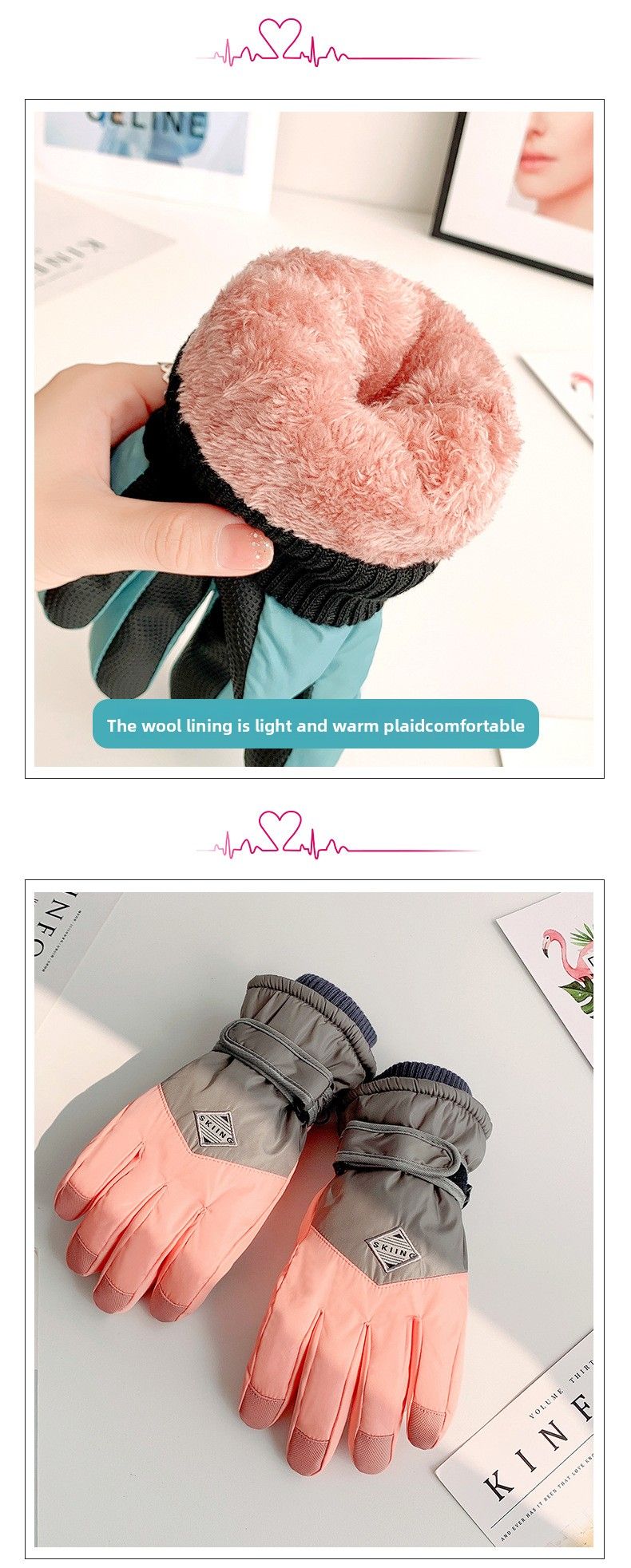 Winter Thickened Gloves Women, Windproof Waterproof, Suitable Cycling Skiing, Touchscreen Compatible, Cute Student_voghion.com