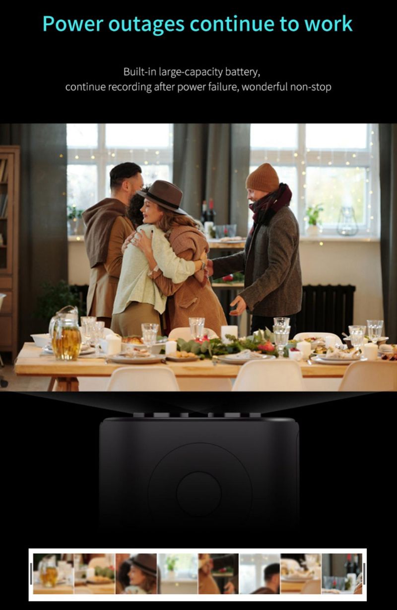 Trådløst mini WiFi IP-kamera Sikkerhetsovervåking Mikro Dual Cam HD 4K Nattsyn Smart Home Sports Monitor Innebygd_voghion.com
