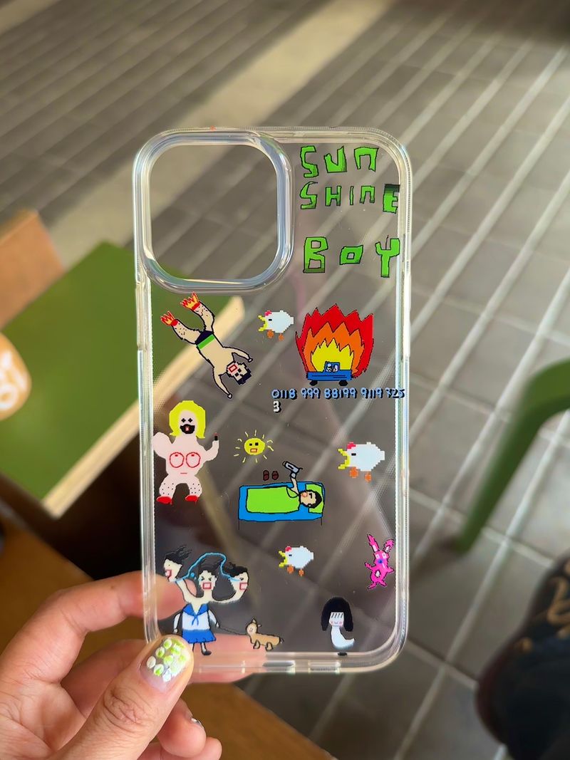 Custodia rigida trasparente per iPhone con scritta "Sunshine Boy II Meme" di Hakei, di qualità imbattibile._voghion.com