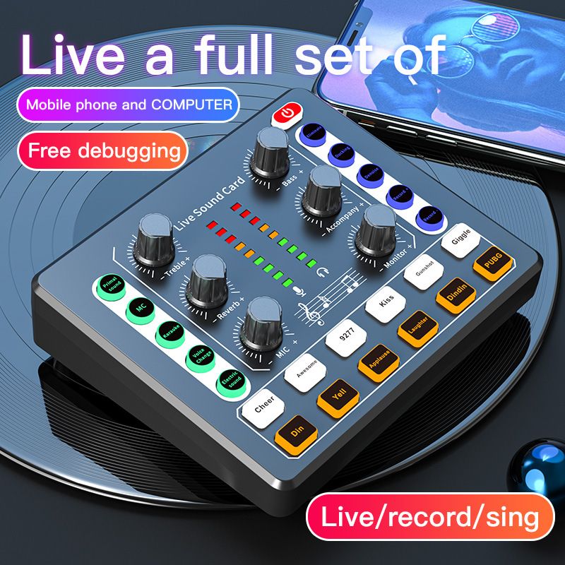 M8 English Version Sound Card Live Streaming Dedicated Full Set Various Instruments Optional 48v Microphone Compatible With Comput_voghion.com