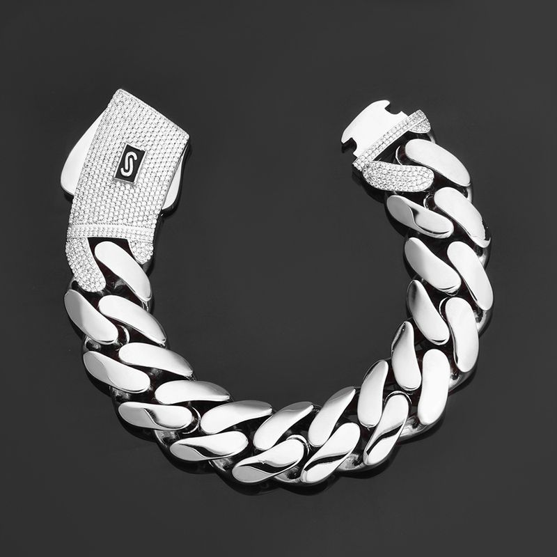 Men's Cuban Link Bracelet 14K Gold Plated Hip Hop Jewelry, High Quality Thick Chain Bracelet For Men, Trendy Unisex Accessory_voghion.com