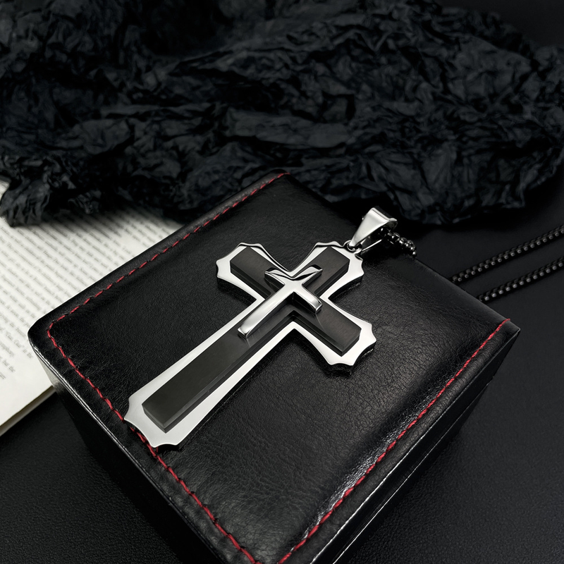 Source Cross Titanium Steel Necklace Unique Hipster Pendant_voghion.com