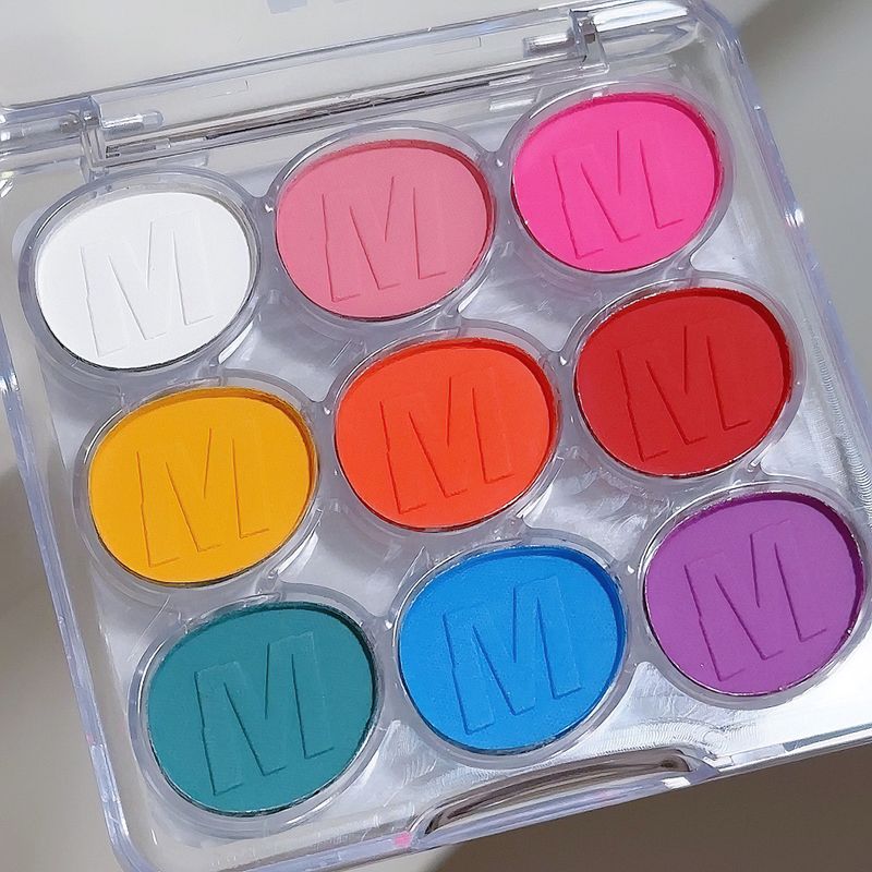 Paleta Color Nine Fine Glitter Azul Verde Roxo Maquiagem Palco Sombra_voghion.com