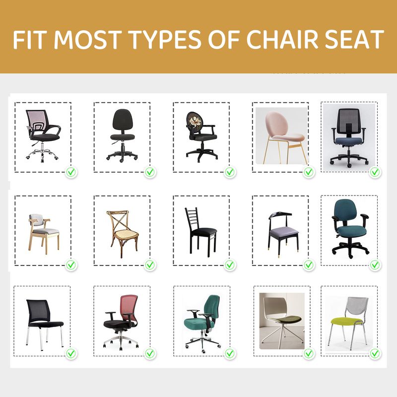Premium Polyester Office Chair Cover – Full Wrap Stretch Design, Anti-Slip & Dustproof, Modern Geometric Pattern (7 Colors, One-Size Fits Most)_voghion.com