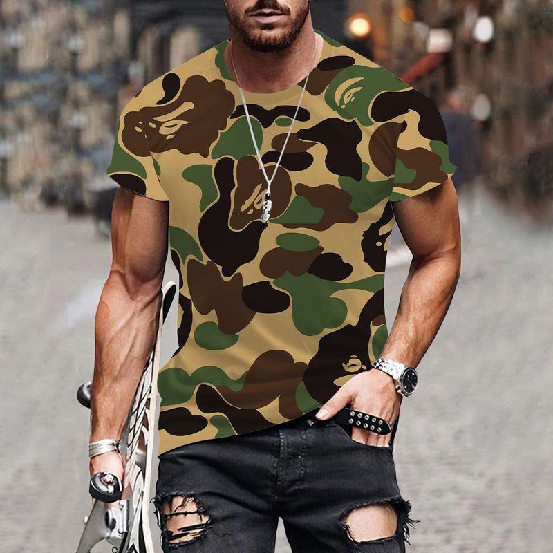 2024 Heißer Verkauf 3D Digitaldruck Sommer Neuer Trend Kreatives Kurzarm-T-Shirt für Männer_voghion.com