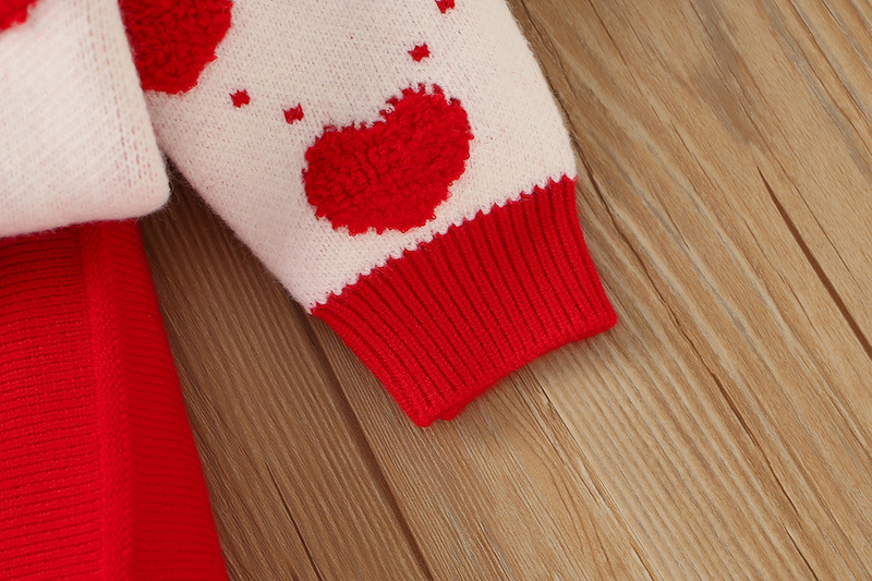 Pull tricoté en velours granulaire pour bébé fille, nouvelle édition coréenne, petit cœur, ensemble de jupe, automne/hiver 2023_voghion.com