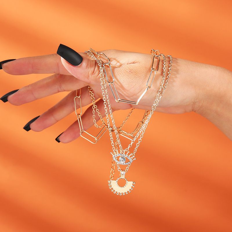 Peitschenkette im böhmischen Stil, fächerförmige DIVA-Halskette mit kleinem Rock, mehrschichtige Halskette mit Augentropfenöl für Frauen_voghion.com