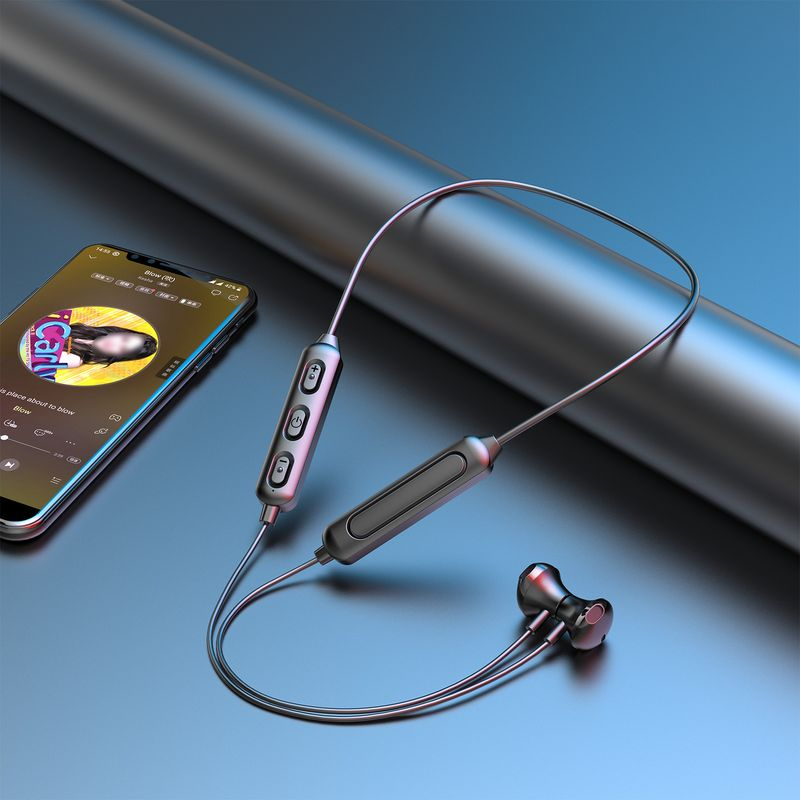 BT-95 Magnetische Bluetooth 5,0 Hängenden Hals In Ohr Drahtlose Kopfhörer mit Mikrofon_voghion.com